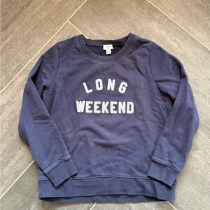 J. Crew Factory Navy Long Weekend Sweatshirt size S